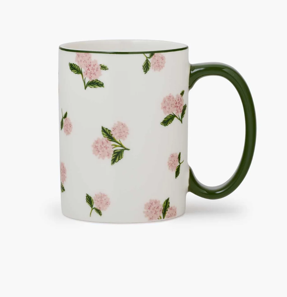 Pink Hydrangea Porcelain Mug