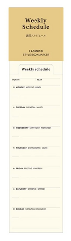 Laconic Weekly Schedule Bookmarker