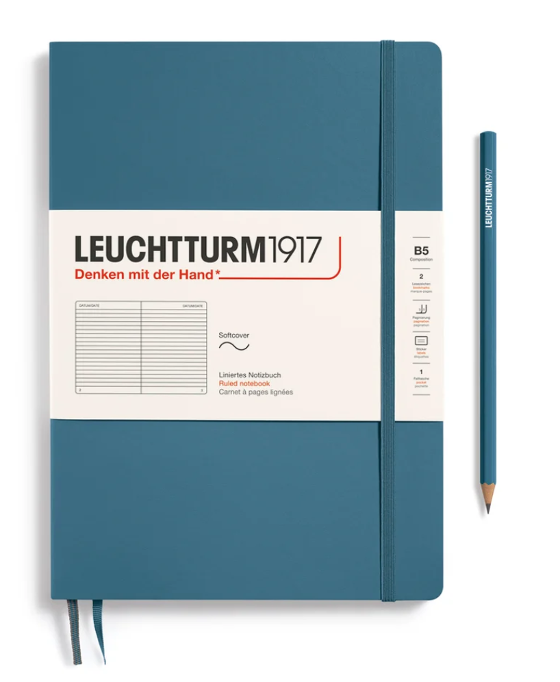 Leuchtturm1917 Composition B5 Notebook- Stone Blue Ruled