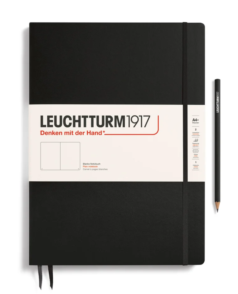 Leuchtturm1917 Master Slim Notebook- Black, Plain