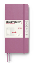 Leuchtturm1917 Dotted (Wallet size) Weekly Planner & Notebook 2027 - Dusty Rose