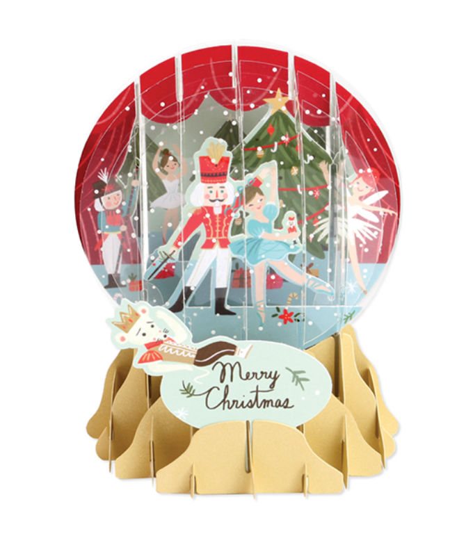 Nutcracker Snow Globe Greeting Card