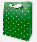 Green and White Pot Leaf Print Gift Bag