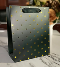 Black And Gold Pot Leaf Print Gift Bag