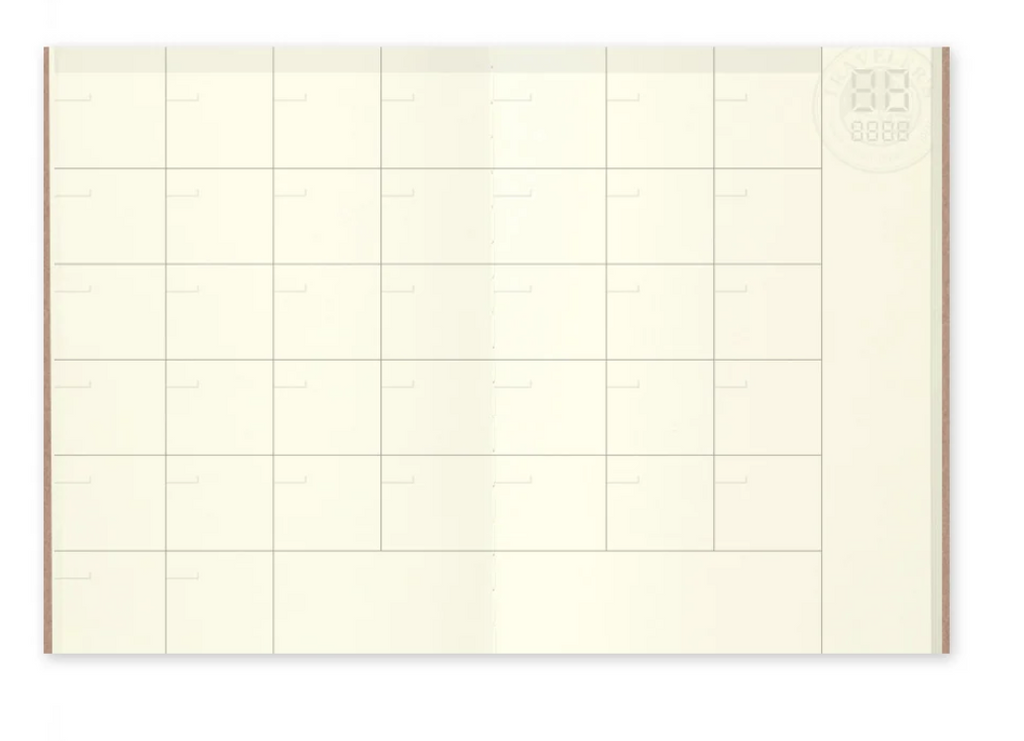 Traveler's Notebook P-006 Free Diary - Monthly - Passport size
