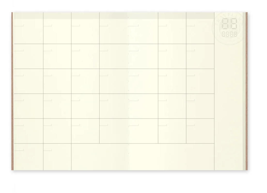 Traveler's Notebook P-006 Free Diary - Monthly - Passport size