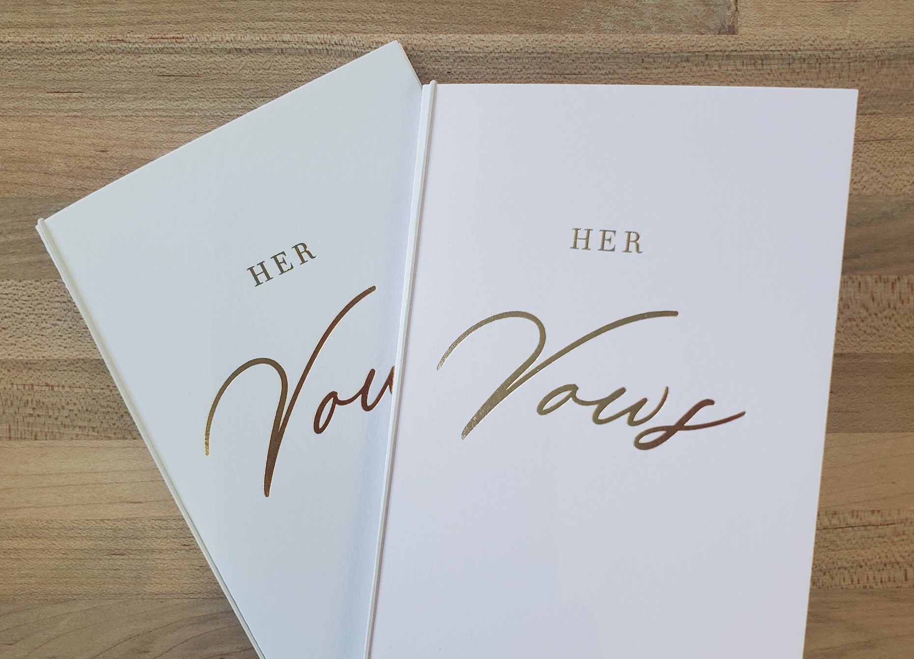 Gold Foil Printed Vow Book set (His/Her)
