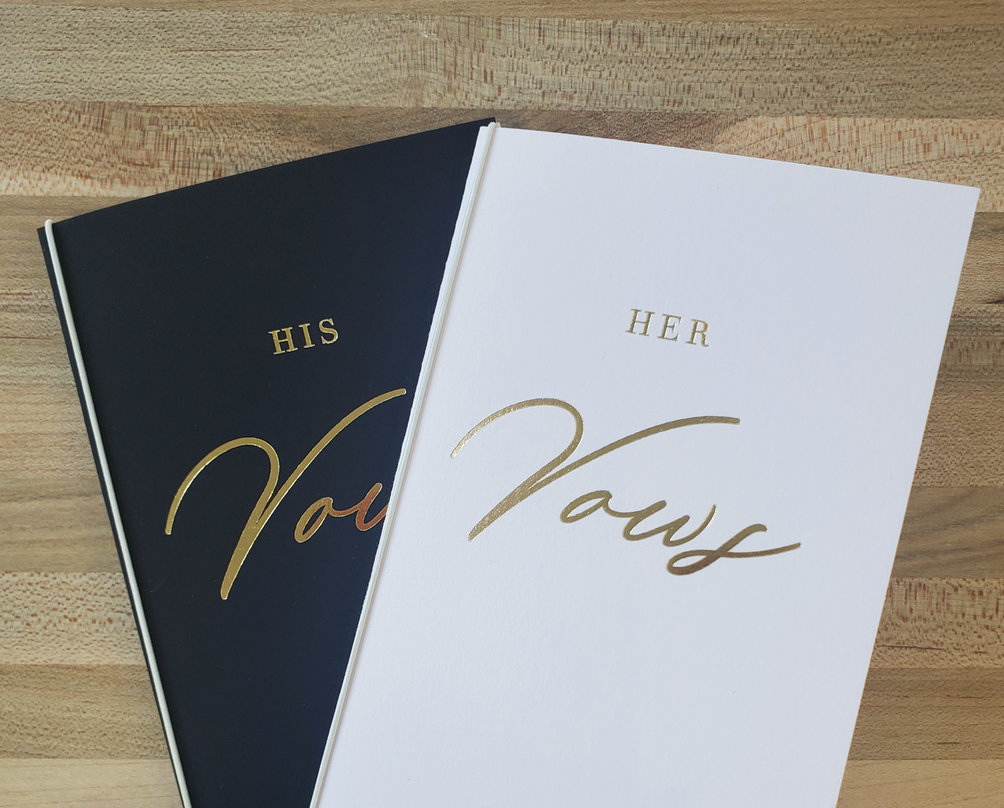 Gold Foil Printed Vow Book set (His/Her)