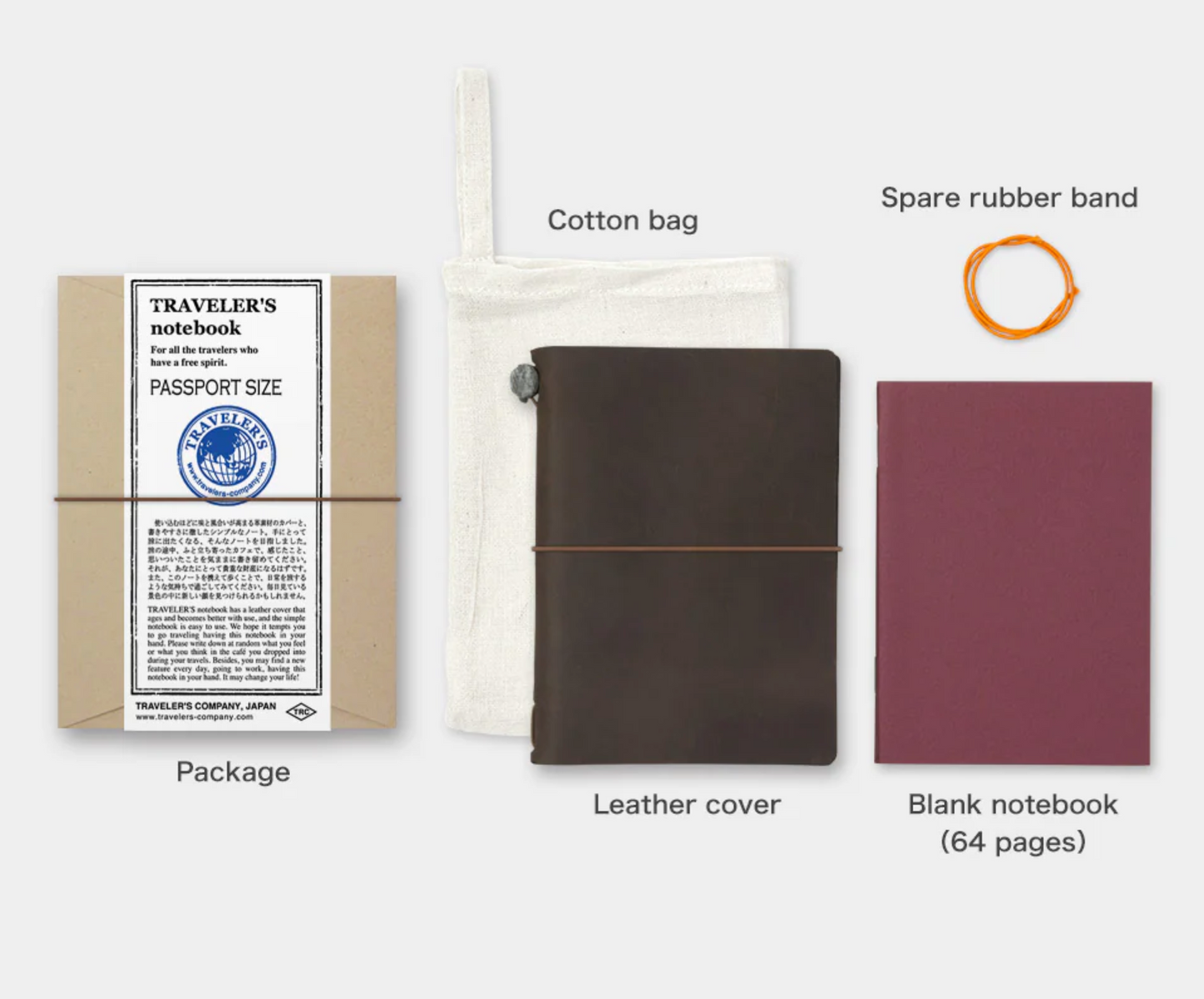 Traveler's Notebook P-00 Brown Passport Size