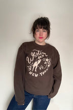 Brown Western New York Crewneck Sweatshirt