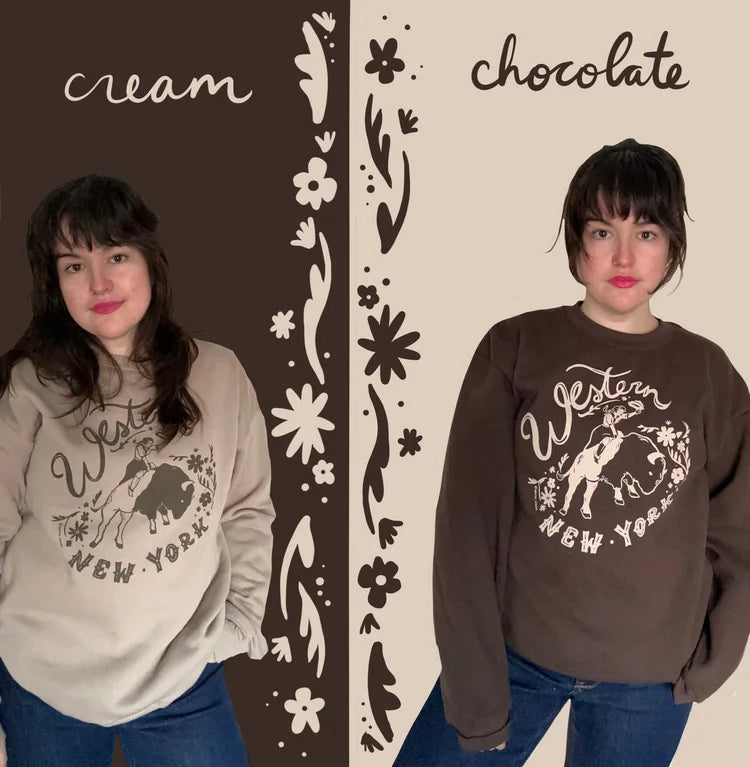 Cream Western New York Crewneck Sweatshirt