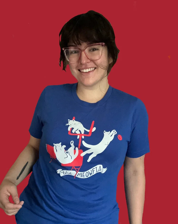 The Meowfia T-Shirt in Blue