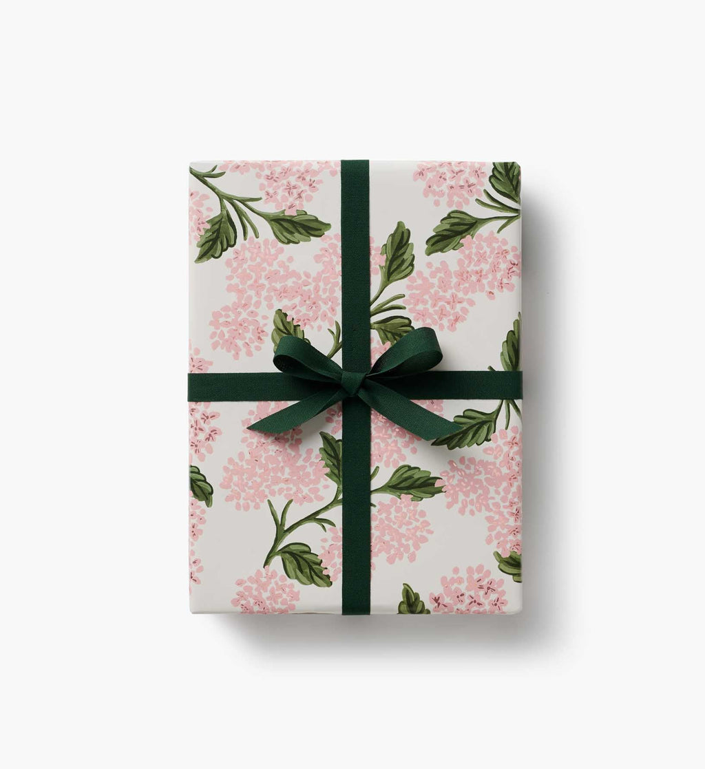 Pink Hydrangea Wrapping Paper - Continuous Roll