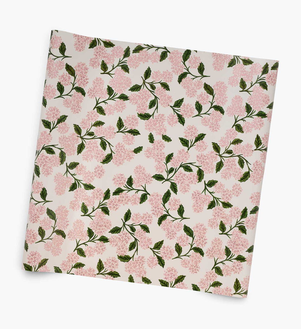 Pink Hydrangea Wrapping Paper - Continuous Roll