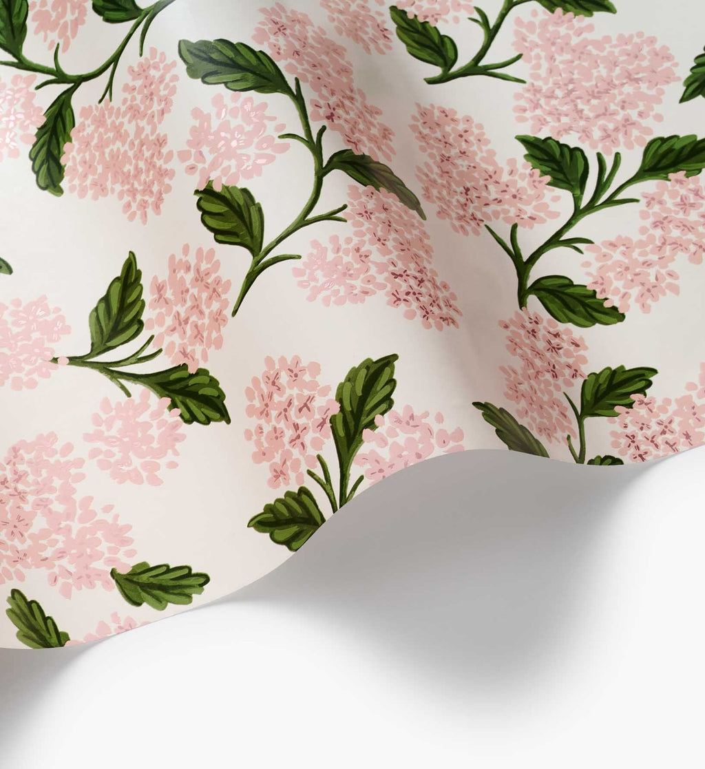 Pink Hydrangea Wrapping Paper - Continuous Roll