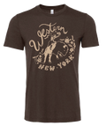 Western NY T-shirt (Brown with cream print)