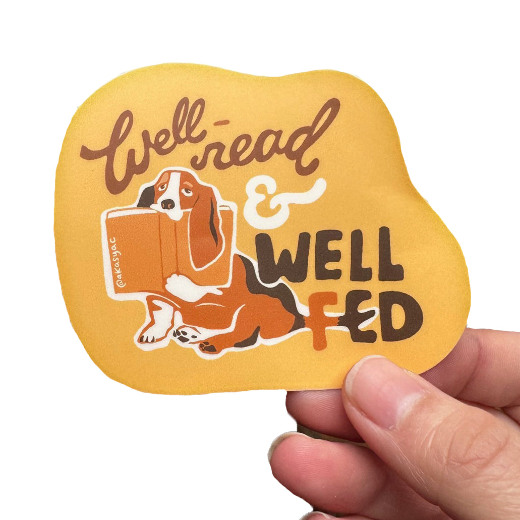 Well Read and Well Fed - Beagle Dog Sticker