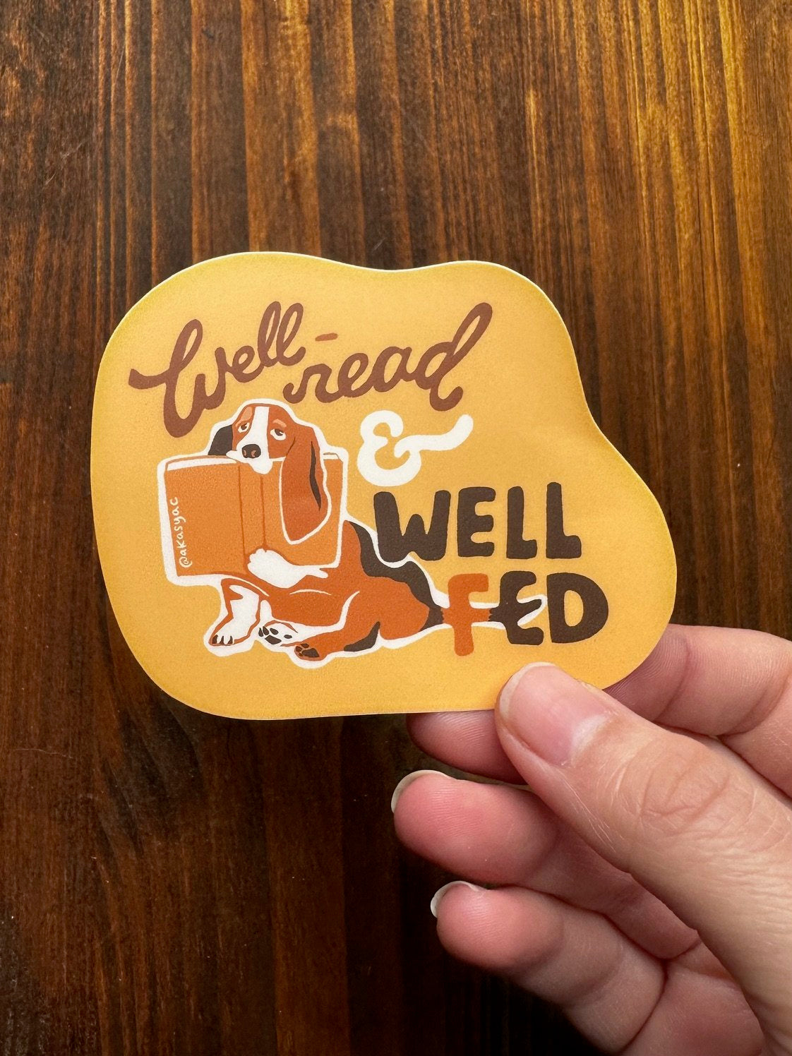 Well Read and Well Fed - Beagle Dog Sticker