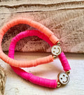 Smiley Face Clay Beaded Bracelet (Various Colors)