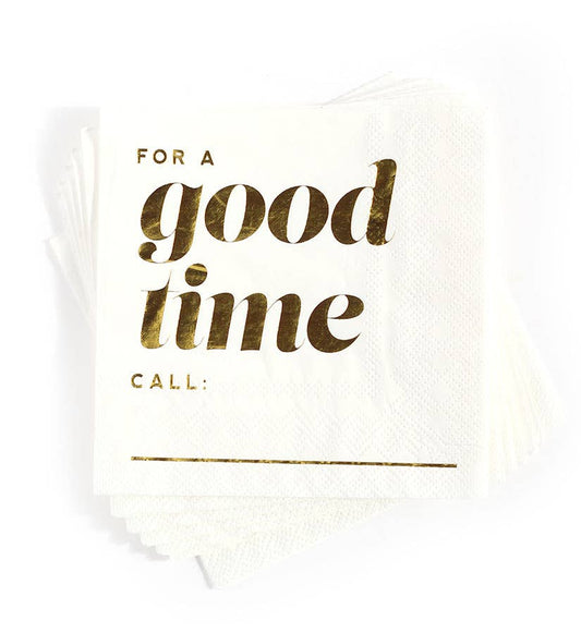 For a Good Time Call Party Napkins