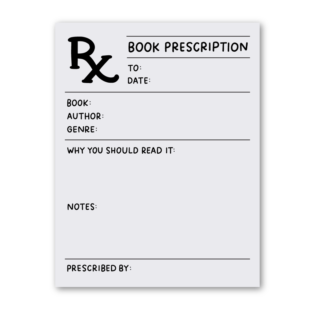 Book Prescription Notepad | Reading Stationery