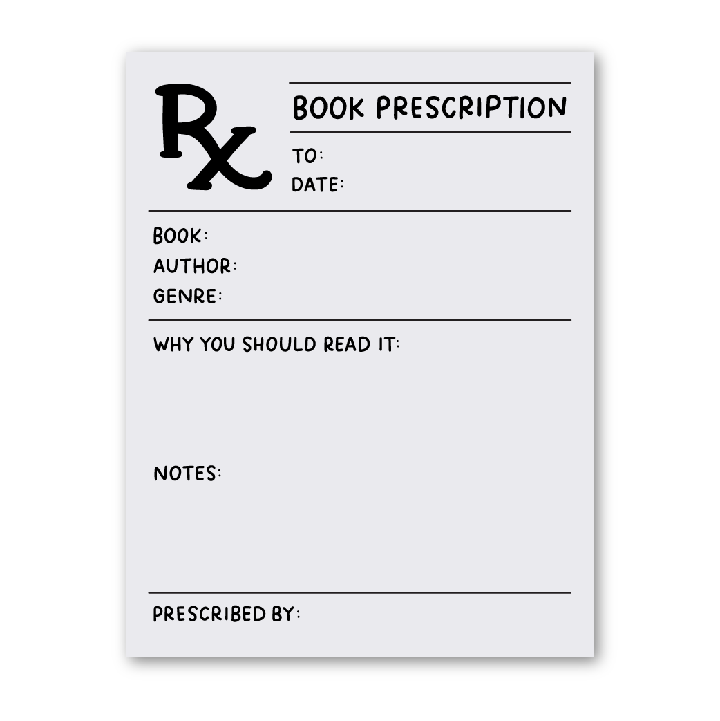 Book Prescription Notepad | Reading Stationery