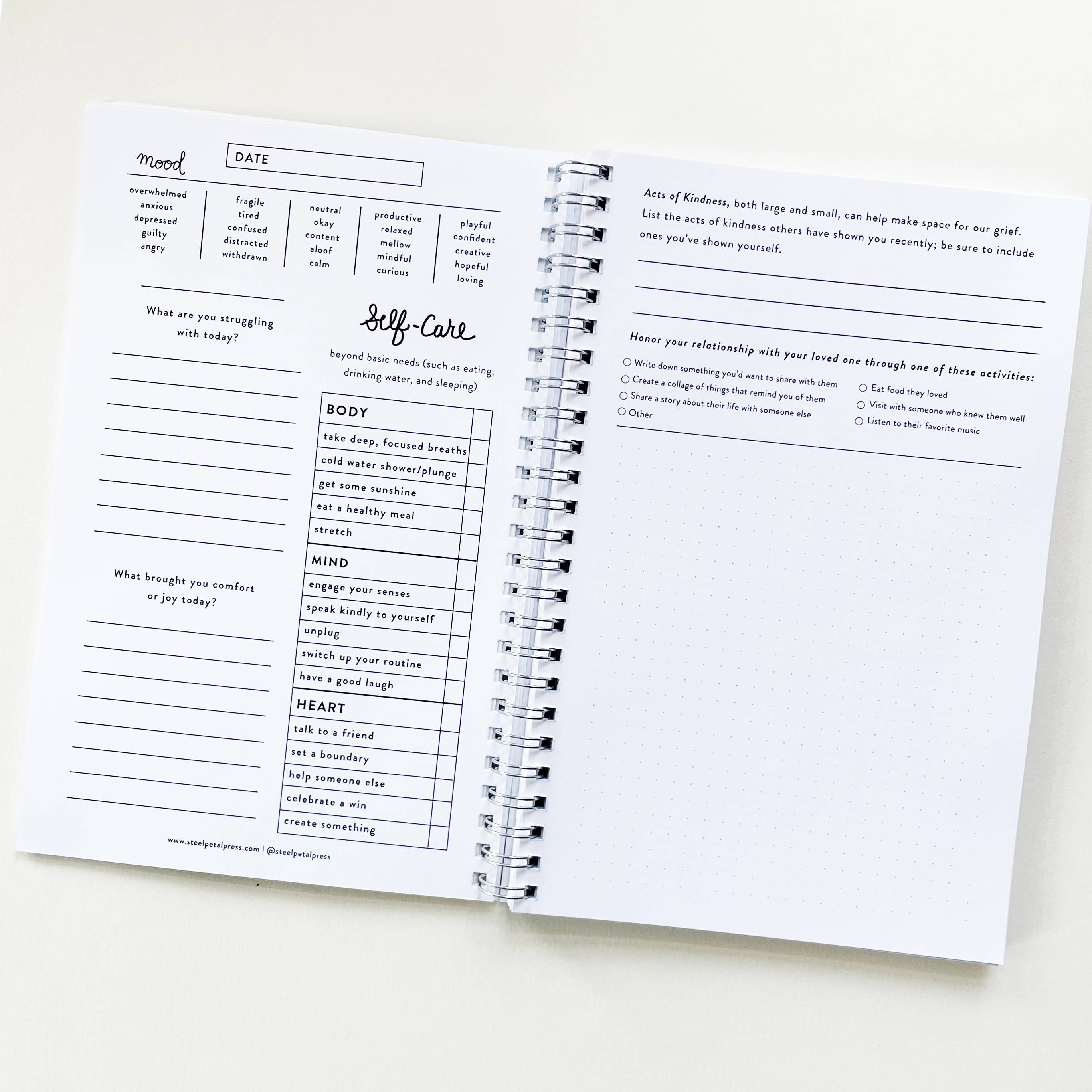 Grief Spiral Notebook and Journal