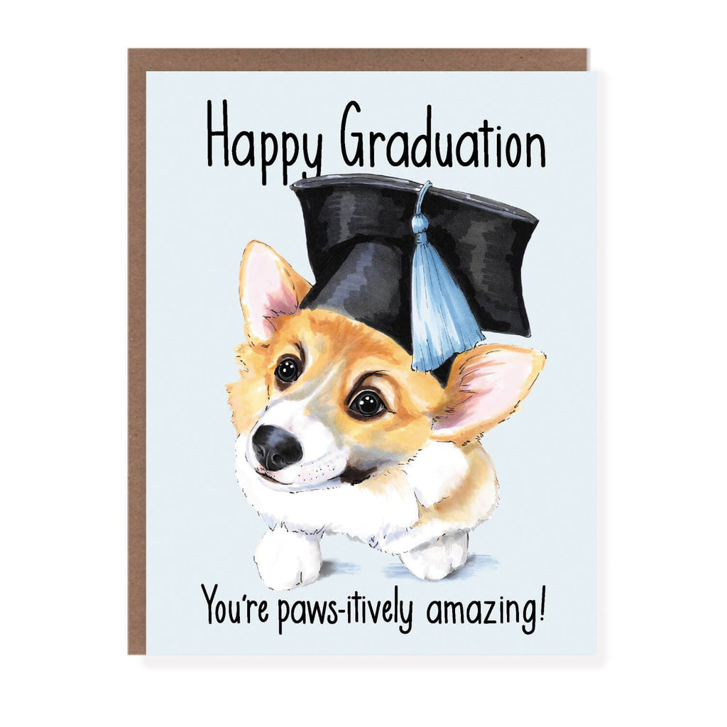 Corgi Dog Graduation Card