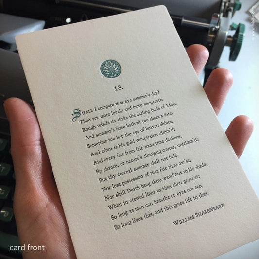 Shakespeare's 18th Sonnet Card