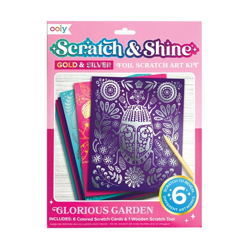 Scratch & Shine- Foil Art Scratch Kit- Glorious Garden