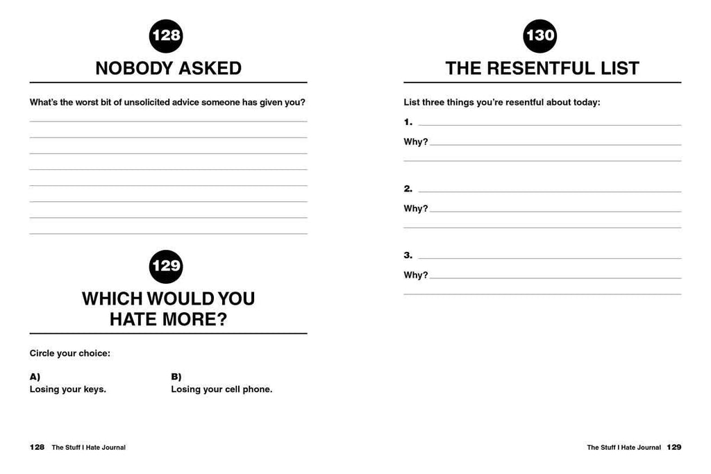 Stuff I Hate Journal by Emily Rose