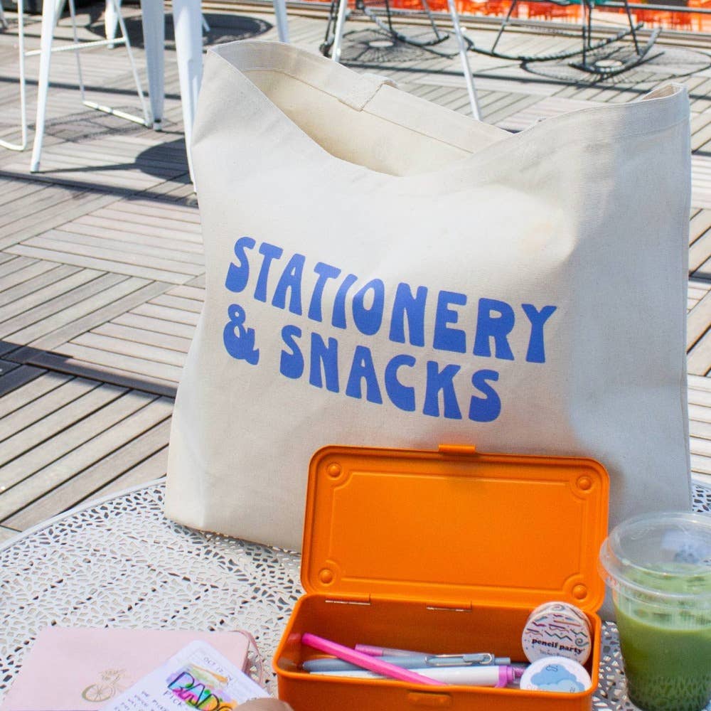Stationery and Snacks Tote Bag