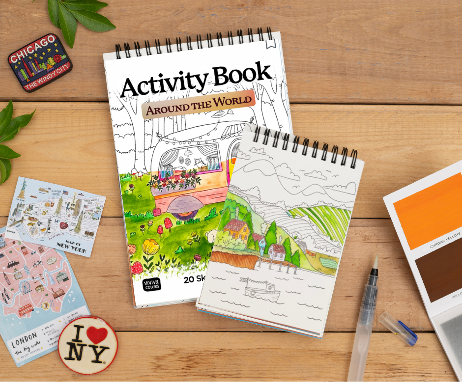 Around the World - Coloring Book (A6) - Casepack of 10