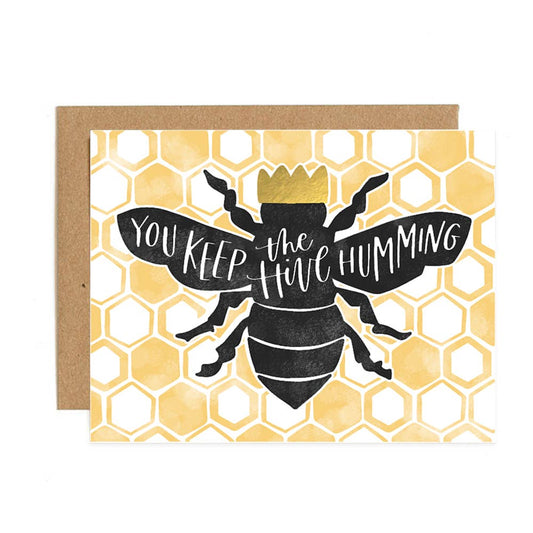Humming Hive Letterpress Card