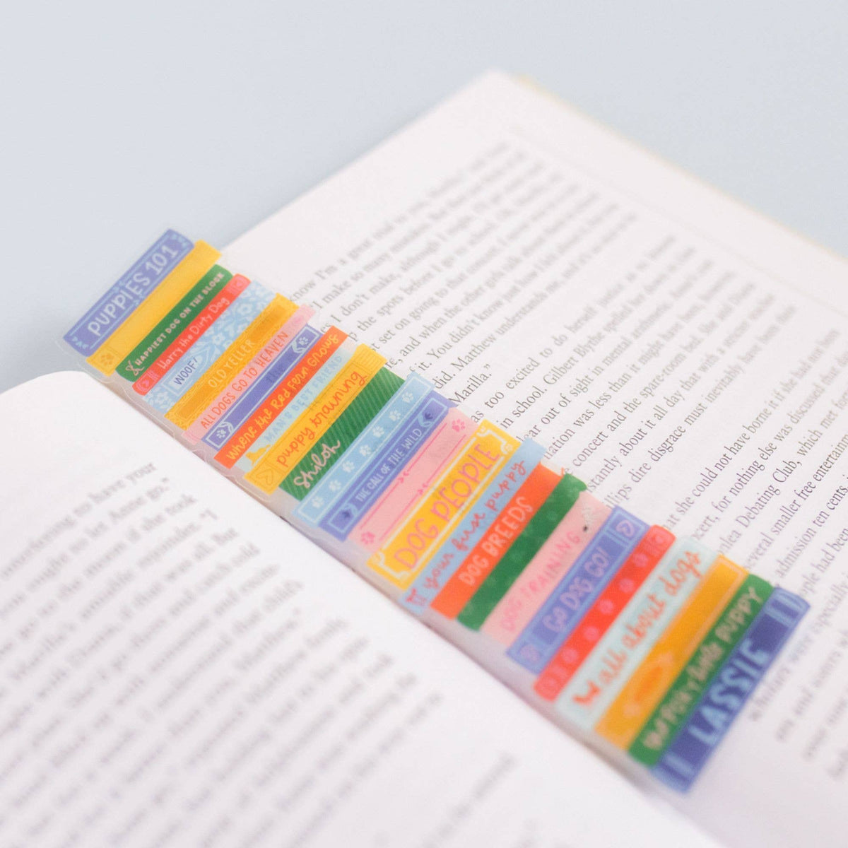 Dog Book Stack Transparent Bookmark