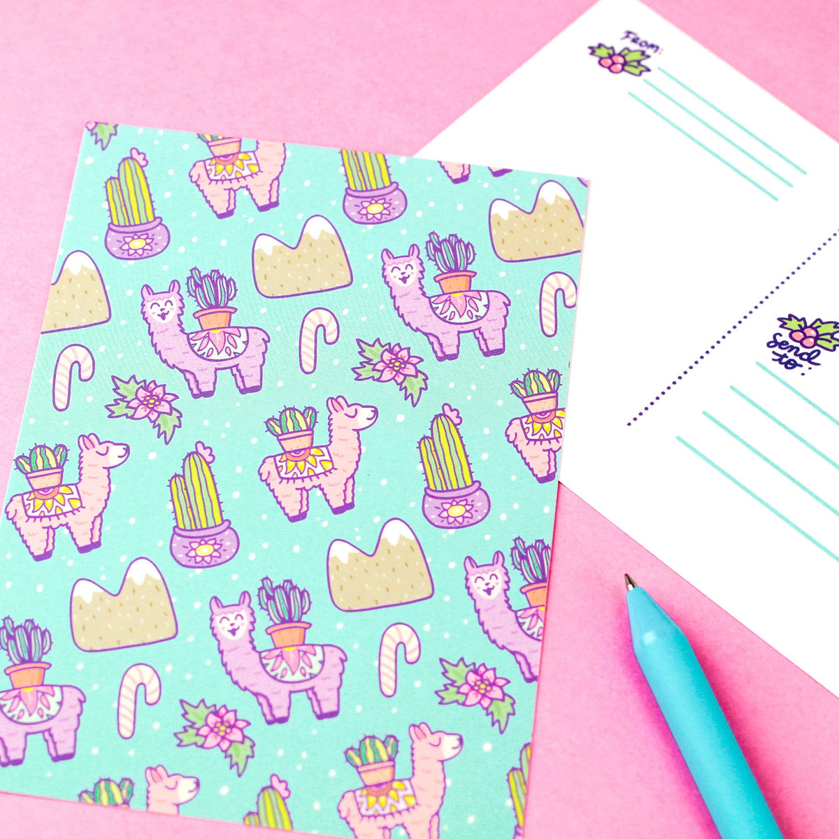 Cactus Llama Postcard