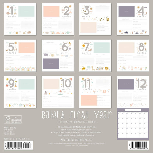 Baby's First Year Undated Wall Calendar