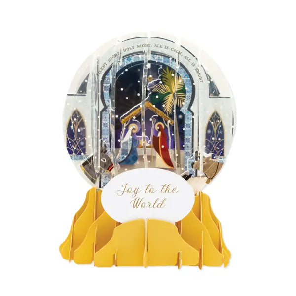 Away in A Manger Christmas Pop-Up Snow Globe Card