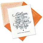 Each Year With You Letterpress Anniversary Card