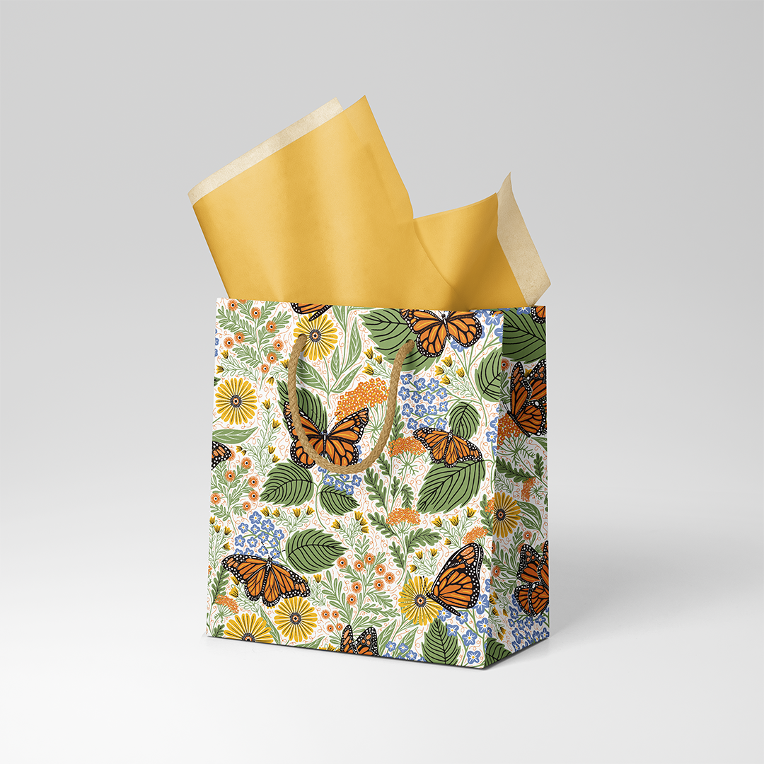 Monarch Garden Gift Bag - Reusable, Butterflies