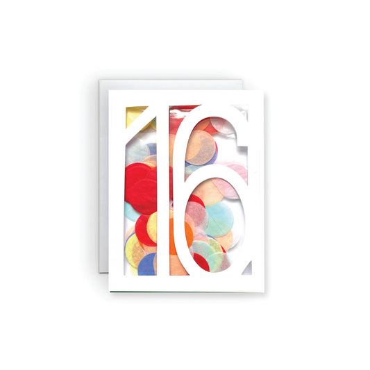 16 Milestone Confetti Card