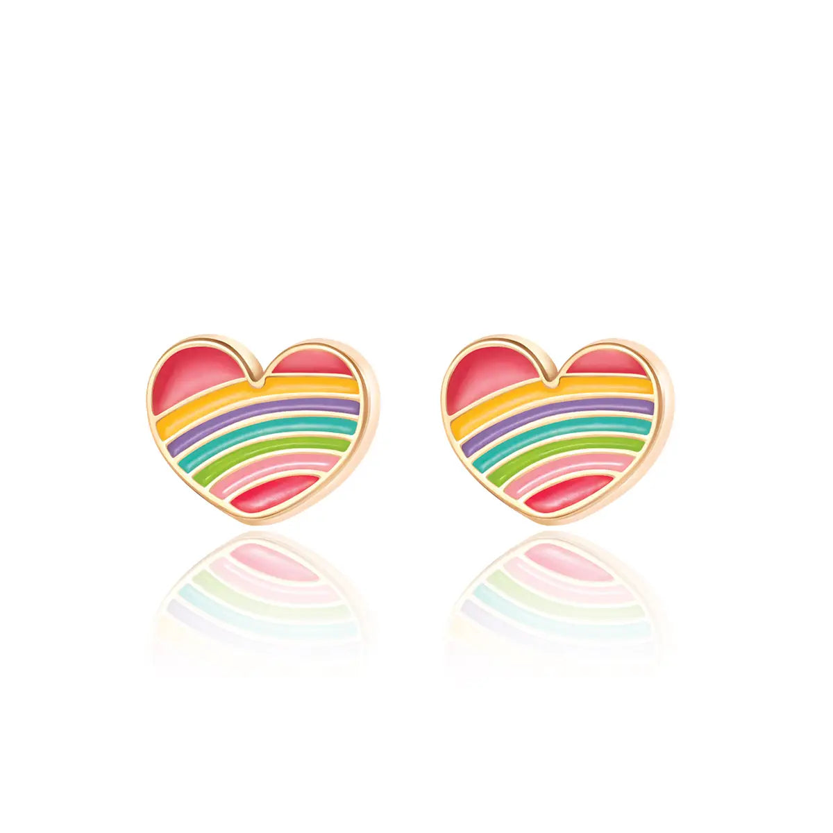 Rainbow Heart Studs