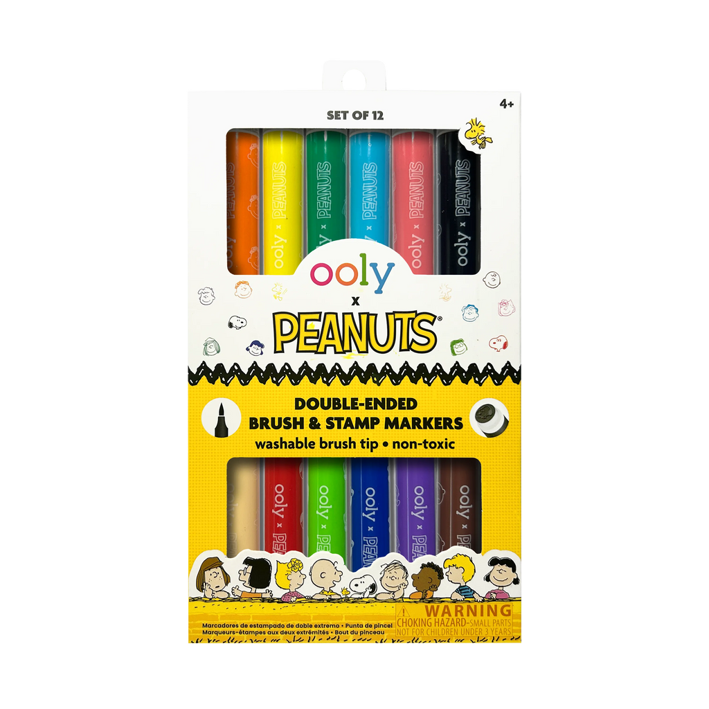 OOLY x Peanuts: Double-Ended Brush & Stamp Markers -Set of 6