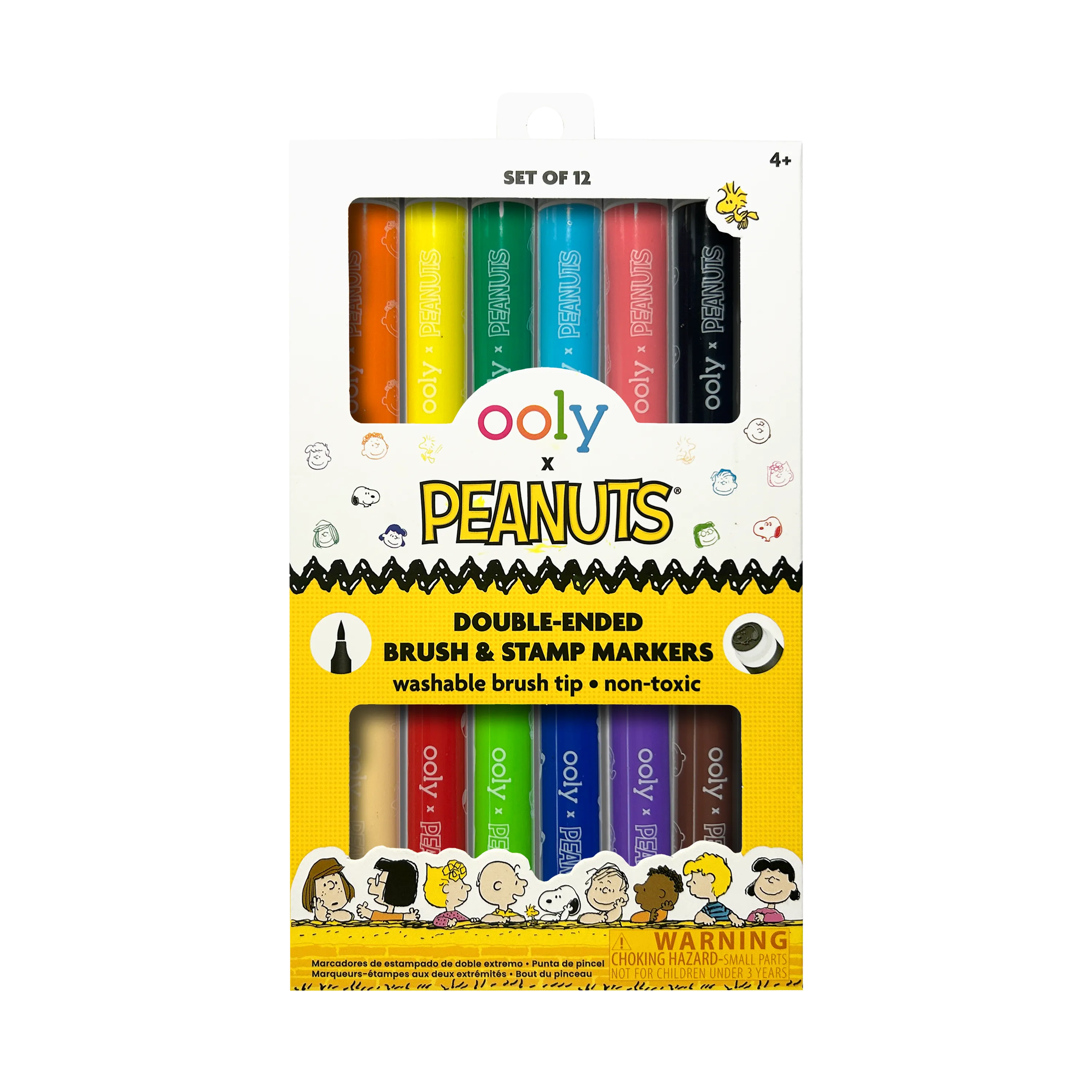 OOLY x Peanuts: Double-Ended Brush & Stamp Markers -Set of 6