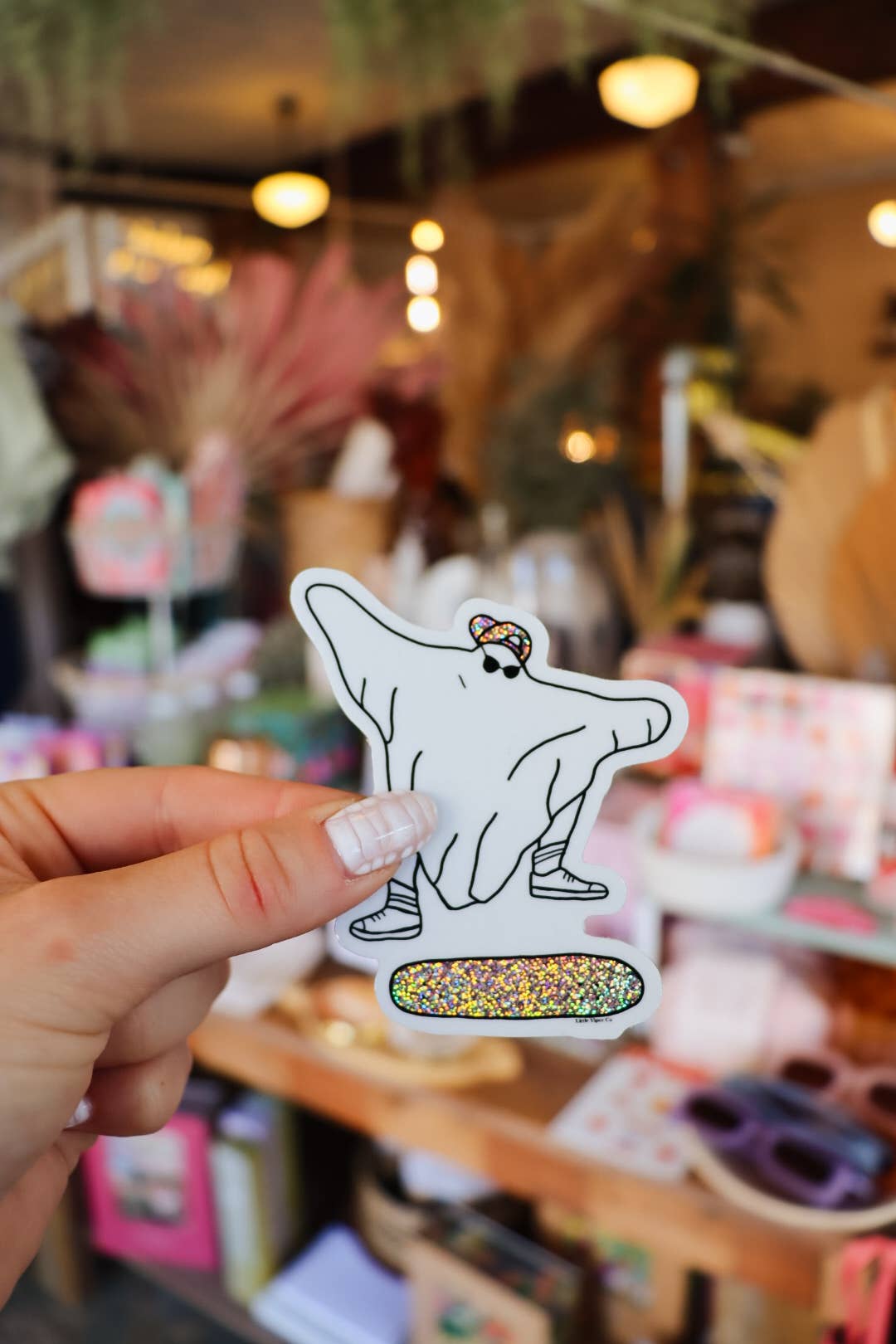 Kick Flip Ghost - Glitter Vinyl Sticker