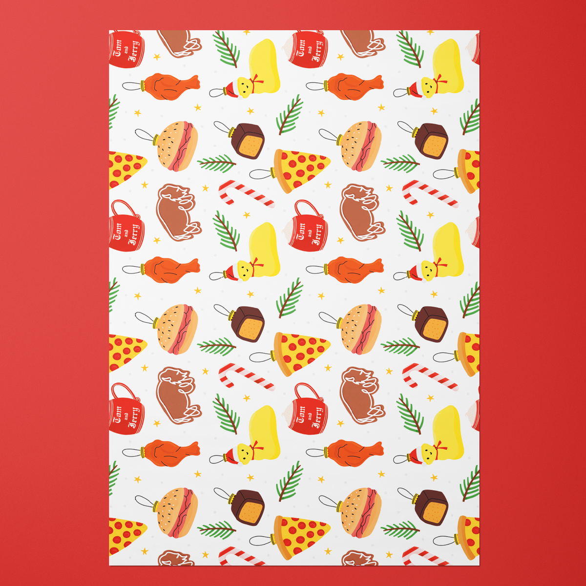 Seasons Eatings Buffalo Gift Wrap - Single Sheet