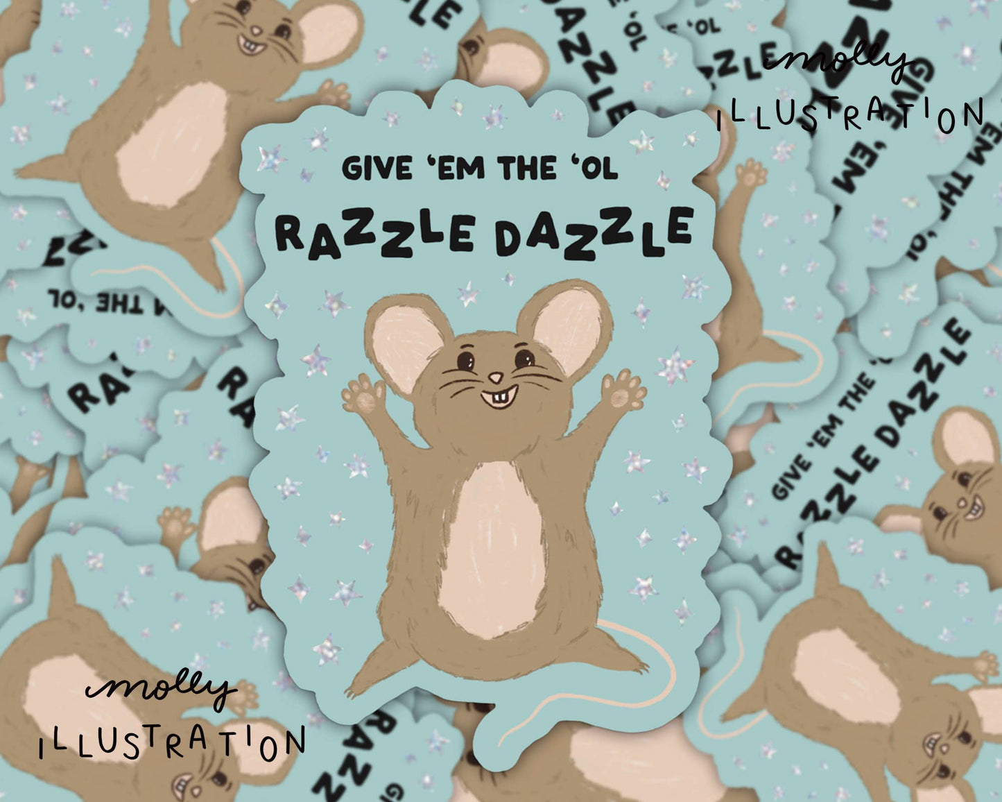Razzle Dazzle Mouse Sticker