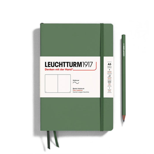 Leuchtturm1917 Medium Notebook- Softcover Olive- Plain