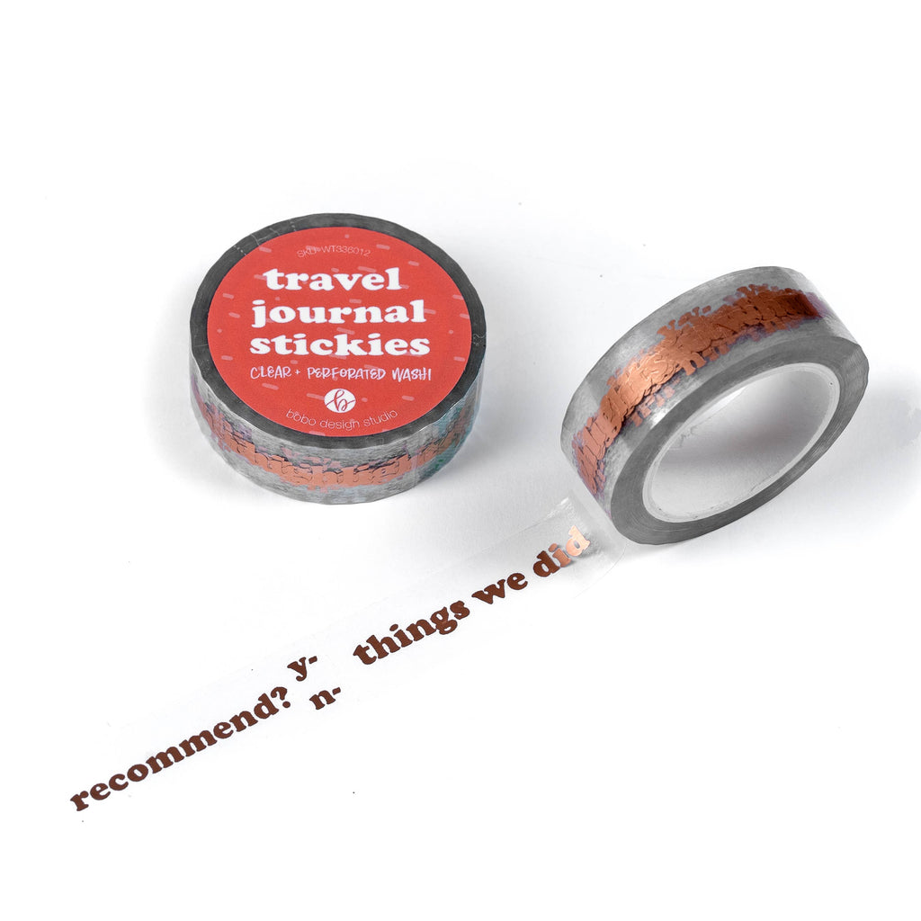 Travel Journal Stickies - Perforated Clear Washi Tape