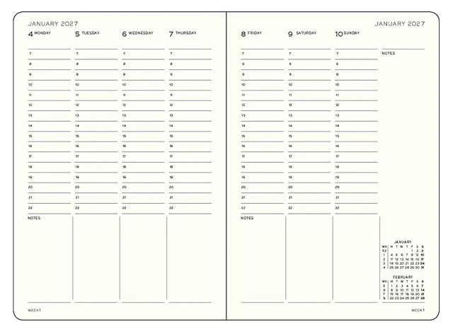 Leuchtturm1917 A5 Medium Academic Planner 2027 - Dusty Rose